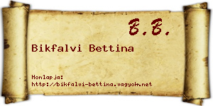 Bikfalvi Bettina névjegykártya